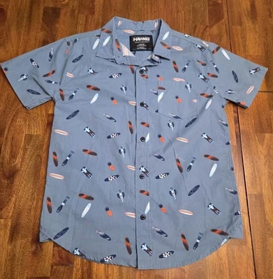 Camisa con botones estampada manga corta Tony Hawk para niños talla 10/12 Foto 1 de 4