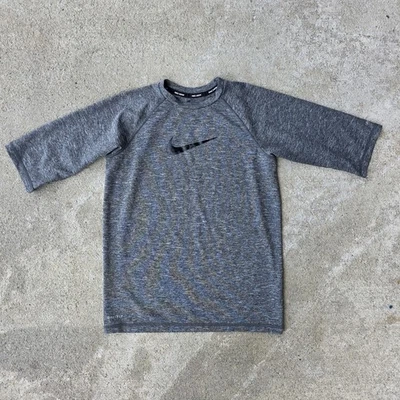 Nike Youth Dri-Fit Swim Shirt UPF 40+ Gray Size L (12-13 Yrs) - Image 1 of 4