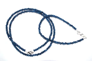 Zaffiro Giada Gemma Rondella Sfaccettato Argento Sterling 12 " Collana 6 " - Foto 1 di 10