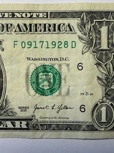 Birthday Note September 17 1928 09/17/1928 One Dollar Bill 97 Years Fancy Serial - Picture 1 of 10