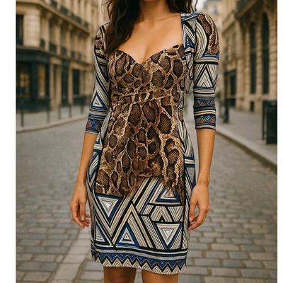 Vestido tejido jersey manga 3/4 con estampado de serpiente Joseph Ribkoff 6 Foto 1 de 4