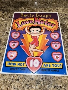 Betty Boop Love Meter Tin Metal Sign How Hot Are You? Wall Decor Vintage NEW - Picture 1 of 5