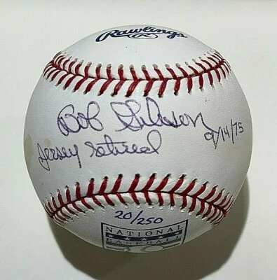 Bob Gibson Firmado Retiro Oficial MLB Béisbol 20/250 Beckett BAS Cardinals Foto 1 de 2