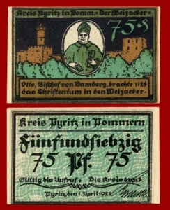 #36508 PYRITZ Alemania 1921. Billete de emergencia local 75 pf. - Imagen 1 de 1