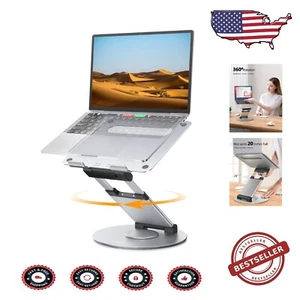 Telescopic 360° Rotating Laptop Stand - Adjustable Height for Ultimate Comfort - Picture 1 of 13
