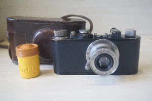 *TESTED* Leica I C Leitz Model C Black Elmar 50mm F3.5 SN 21860 35mm Film Camera - Photo 1/20