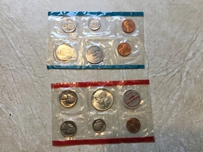 1968  Mint Set Original Envelope 10 Brilliant Uncirculated Coins 40% Silver 50C - Image 1 of 4