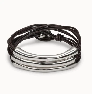 Pulsera UNO De 50 • NO SER • Plata con Cuero • Totalmente Nueva • Fabricada en España Foto 1 de 4