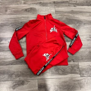 Nike Air Jordan Baby Boy 2 Piece Jogging Set Black Red White Tracksuit 6-7yr - Picture 1 of 3