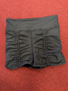 Every Turn Shorts  Dance Gymnastics Black Rushing On Front Leg Athleisure New - Picture 1 of 4