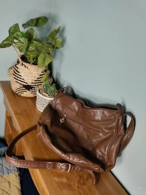 Cartera vintage de cuero genuino Carlos D'Santi marrón Foto 1 de 4