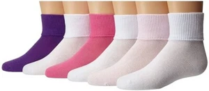 Jefferies Socks Kids 179361 Turncuff 6 Pair Pack Size MD 12-6 - Picture 1 of 3