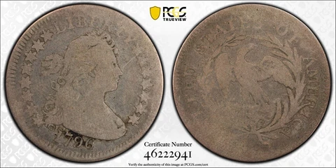 1796 Draped Bust Quarter 25c PCGS G04 Cover
