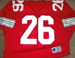 CAMISETA DE COLECCIÓN DE LOS AÑOS 90 ROBERT SMITH OHIO STATE BUCKEYES 1991-92 CAMPEÓN 52 ¡RARA! - Imagen 1 de 5