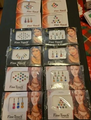 Paquete de 12 pegatinas Bindi multicolores plateadas, doradas, negras, joyas Bindi tatuaje bindi Foto 1 de 4