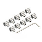 3.3mm Hole Wire Rope Clips Set, 10 Pcs Cable Clamps with Screws Spanner, Silver