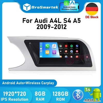 8,8" 128GB Für Audi A4/B8/S4/S5 2009-2012 Autoradio Android 14 GPS Multimedia DE - Bild 1 von 4