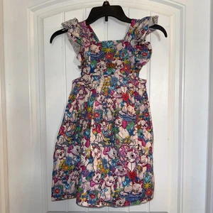 Disney Marie Handmade Dress 4-6x Flutter Sleeves - Picture 1 of 7
