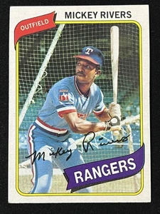 1980 Topps #485 Mickey Rivers Texas Rangers Vintage MLB Baseball Card - Picture 1 of 2