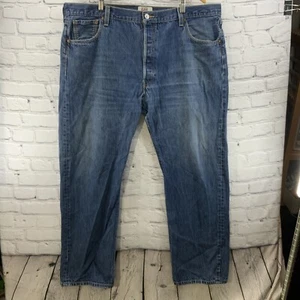 Levi’s Original 501 Straight Leg Button Fly Blue Jeans Mens Sz 44 x 30  - Picture 1 of 13