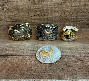 Western Cowboy Cowgirl Buckles / Hebillas vaquera Silver and Gold Color Buckles