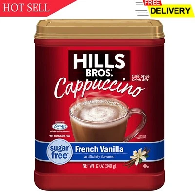 Hills Bros Instant Sugar-Free Decadent Cappuccino Mix, Easy To Use, Enjoy Cof...