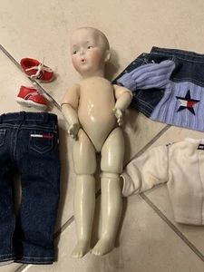 13 Zoll antike Deutschland Biskuit Heubach Puppe The Whistler Boy pfeift Jim Repro - Bild 1 von 12