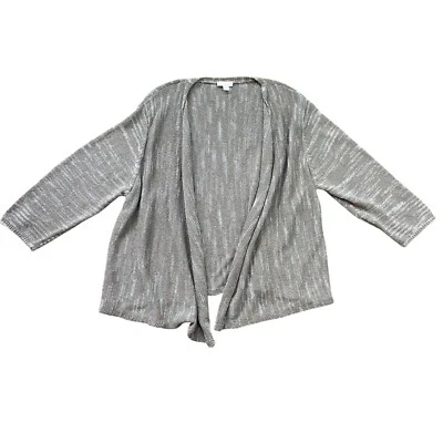Pure Jill Open-Front Waterfall Cardigan Women's Size XL Knit Cotton Lightweight - Image 1 of 4