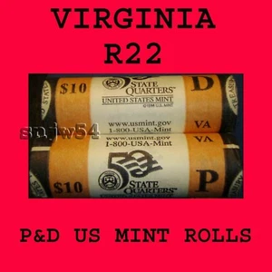 2000 Virginia - P & D State US Mint Wrapped Quarter Rolls - R22 - Picture 1 of 2