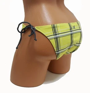 Hurley NEW Womens Juniors S Small 4 6 Swimsuit Bikini Black Yellow $46 4431 - Picture 1 of 5