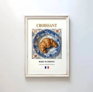 Croissant Poster, Traditional French Food Wall Art, Kitchen & Café Decor - Picture 1 of 3