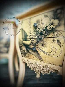 Botanica in bianco e nero | Carta da decoupage come nuova | Mobili upcycling - Foto 1 di 5