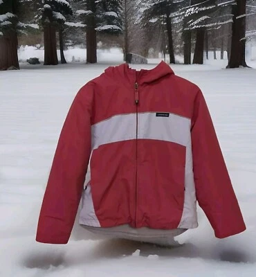 Abrigo Chaqueta de Invierno Lands' End Mediano (10-12) Capucha Forrada de Vellón Borgoña Púrpura  Foto 1 de 4