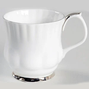 ROYAL ALBERT CHANTILLY Platinum Mug Montrose Shape 3.25" England NEW NEVER USED - Picture 1 of 1