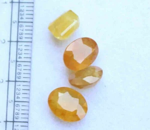 Piedra preciosa de 11,60 quilates 4 piezas zafiro natural amarillo mezcla corte facetado 7*9,5 mm - Imagen 1 de 6