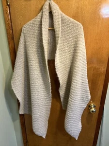 Free People BOHO Wrap Cream Beige Knitted OversizSize All NWT - Picture 1 of 6