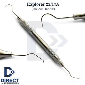 Dental Explorer 17/23 Oral Examination Calculus Diagnosing Caries Hollow Handle - Picture 1 of 4