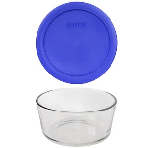 Pyrex (1) 7201 4-Cup Glass Bowl & (1) 7201-PC Cadet Blue Lid - Picture 1 of 5