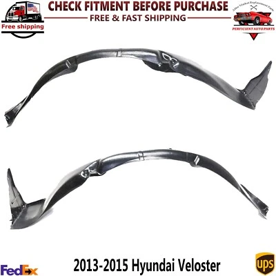 Juego de 2 protectores contra salpicaduras delanteros lado izquierdo y derecho para Hyundai Veloster 2013-2015 Foto 1 de 4