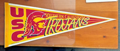 Vintage '91 USC Trojan NCAA College WinCraft **FREE SHIP*Felt Pennant Flag 30x12 - Image 1 of 3
