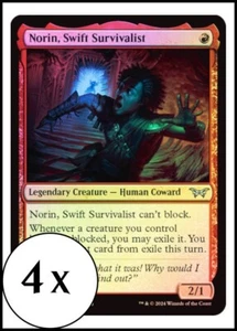 MTG ** FOIL ** 4 x Norin, Swift Survivalist - Playset 4x x4 - Duskmourn - Picture 1 of 1