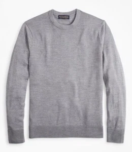 Brooks Brothers Saxxon Wool Crewneck Sweater Gray NWT $148 - Picture 1 of 7