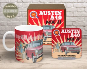 AUSTIN A40 Retro Style Enthusiasts Mug & Coaster - Picture 1 of 5