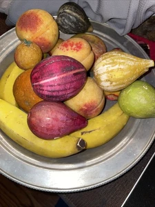 Antique Italian 17 Pieces Alabaster Stone Fruit & Vegetables Buenilum Alum Tray - Bild 1 von 24