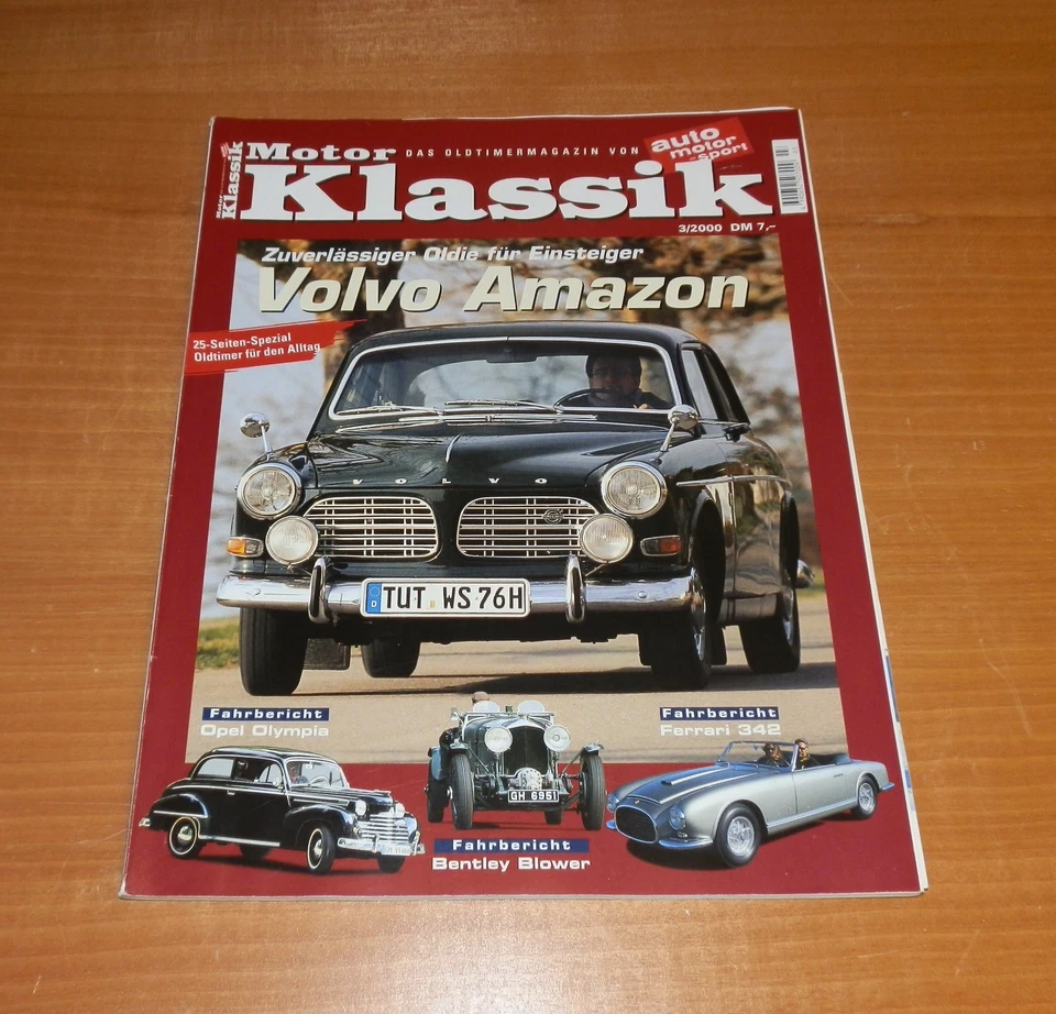 Motor Klassik 3/2000, Volvo Amazon, Opel Olympia, Ferrari 342, Bentley Blower - Bild 1 von 1