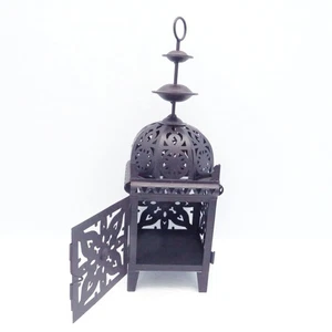 Candle Holder Moroccan Style Bronze Tone Metallic Tower with Door Votive Holder - Picture 1 of 8