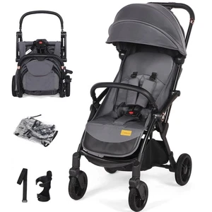 Lightweight Foldable Baby Stroller Pushchair Buggy Pram with Basket & Cup Holder - Picture 1 of 8