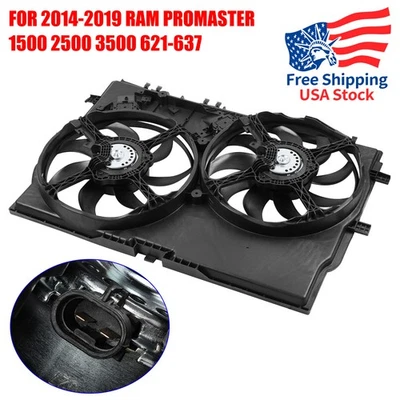 Radiator Cooling Fan Assembly for Ram ProMaster 1500 2500 3500 2014-2023 3.6L.. Foto 1 de 4