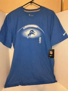 NEW Blue Nike Detroit Lions Tshirt Shirt Men's Size L NFL Team Apparel - Picture 1 of 4