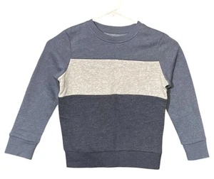 NEW $20 Jumping Beans Blue Color Block Long Sleeve Fleece Sweatshirt - size 6 - Picture 1 of 4